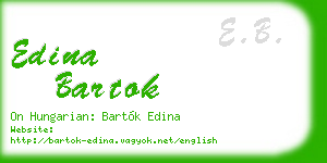 edina bartok business card